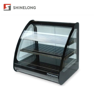 K611 Curved Glass Warming Hot Food Display Showcase