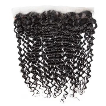 Yeswigs Thin Lace Frontal Deep Wave Wholesale Raw Indian Human Hair 13*4 Pre Plucked Transparent Swiss Lace Frontal Deep Curly
