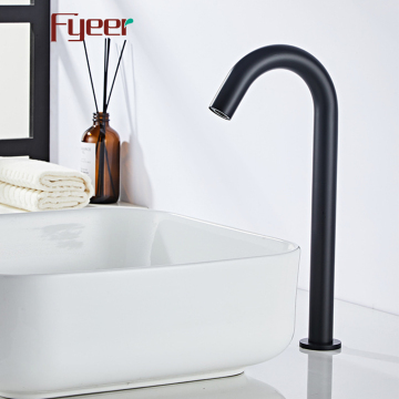 Fyeer Tall Body Goose Neck AC Power Touchless Bathroom Faucet