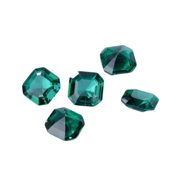 Emerald Green Asscher Cut Loose Gemstones for Jewelry Making - Multiple Sizes