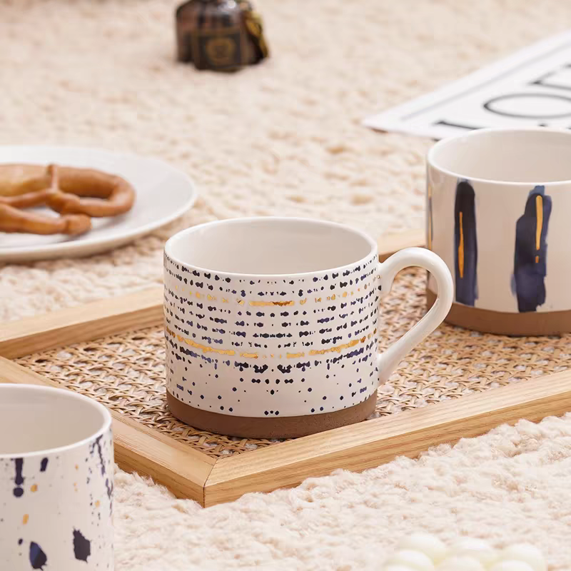 Abstract - Patterned Ceramic Mugs Set