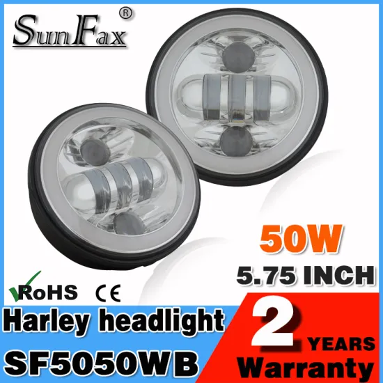 5.75 inch 40W led motorcycle accessories Round C REE LED Car Headlight for Harley with halo ring