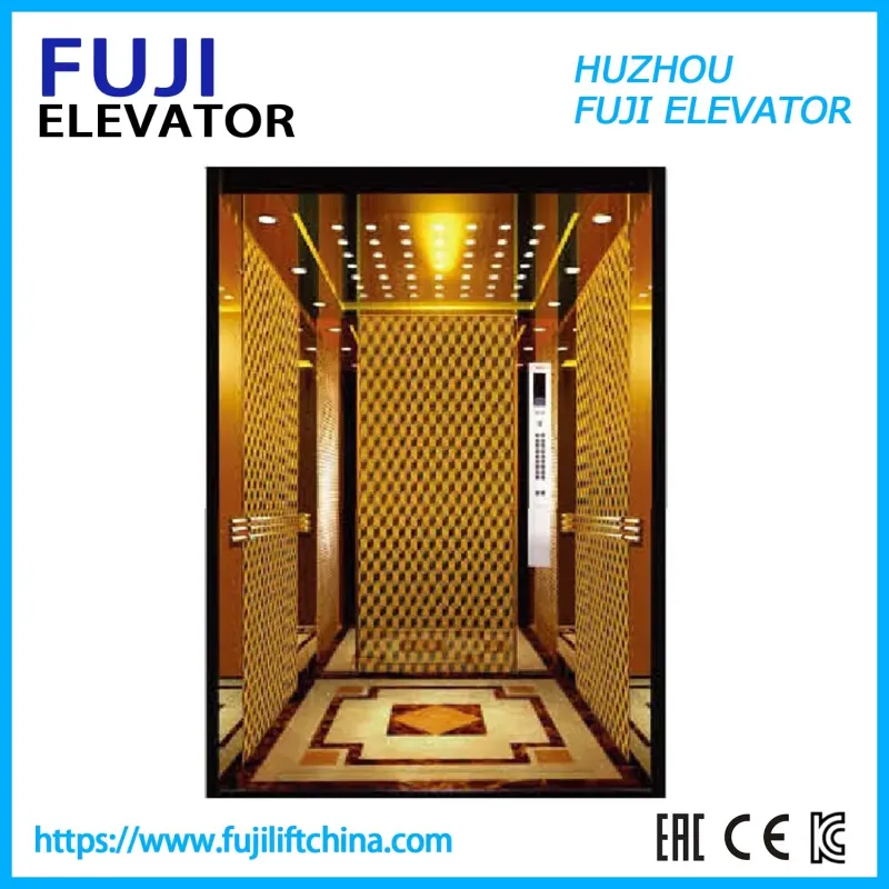 Golden Titanium Stainless Steel Elevator for Home Panoramic Villa