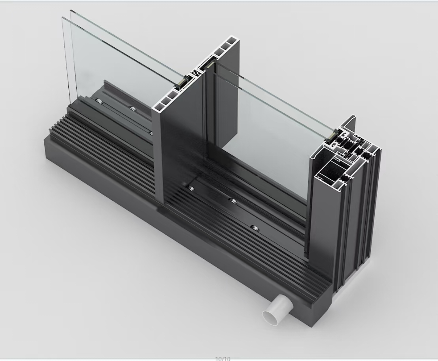 Panoramic narrow sliding door aluminum profile