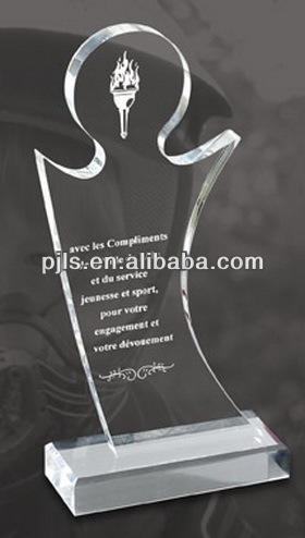 custom glass trophy, glass award