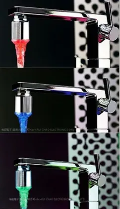 LED bathroom and kitchen colors changing faucet