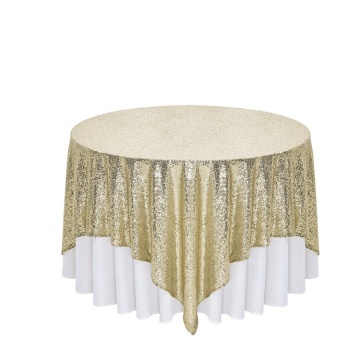 High-Quality Gold Luxury Glitter Round Table Cloth for Home Decoration