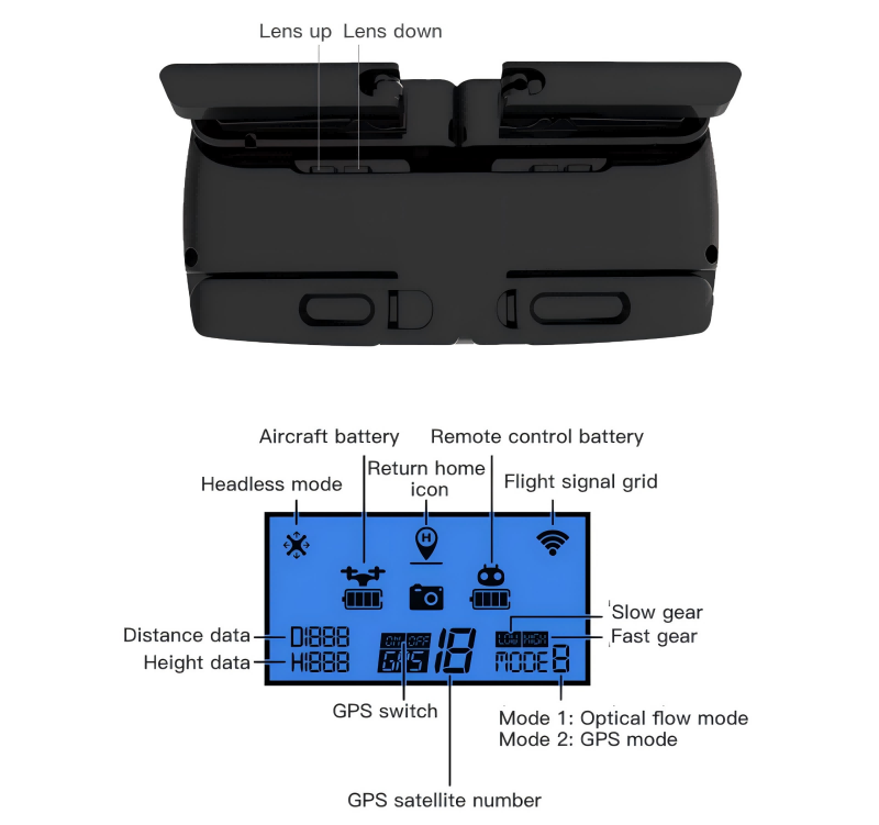 5G GPS 3-Axis Brushless 1.2km Foldable RC Dro