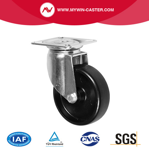 2 &quot;Lớp phủ kẽm Không có phanh Top Tay tay áo 2 PP PP phẳng Tread Europe Type Light Duty Caster Wheels