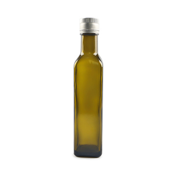 Bottiglia di vetro olio olio quadrato ambra da 250 ml all&#39;ingrosso