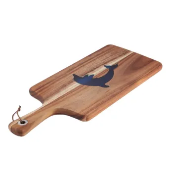 acacia wood cheese cutting board with handle