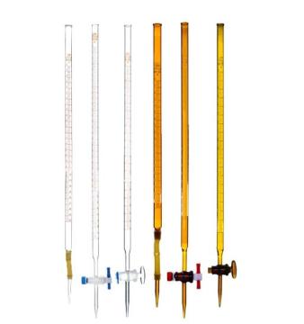 Amber Glass Burette with PTFE Stopcock Class A