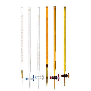 Amber Glass Burette com PTFE Stopcock Classe A