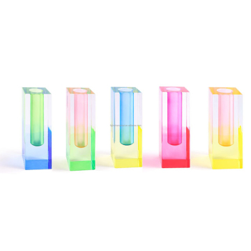 Nordic Gradient Acrylic Round Vase with Bubble Design