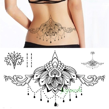 Waterproof Temporary Tattoo sticker body henna waist breast chest mandala tatto stickers flash tatoo fake tattoos for women