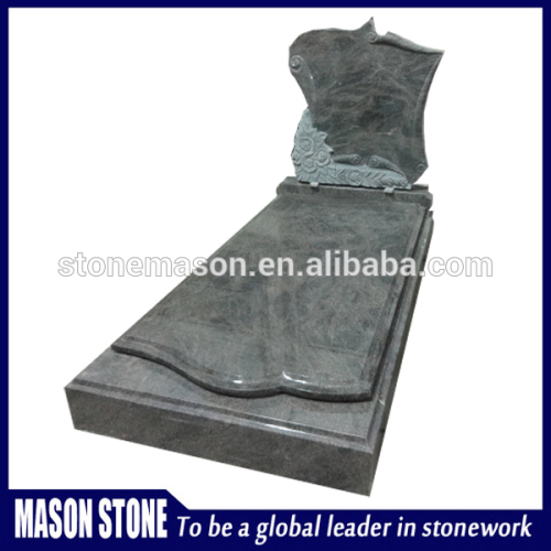 Cemetery Headstones Tombstones With Hand Carved Flowers, High Quality