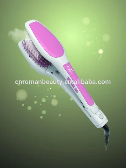 Professional electric hot steam Hair Straightener Comb with LCD display