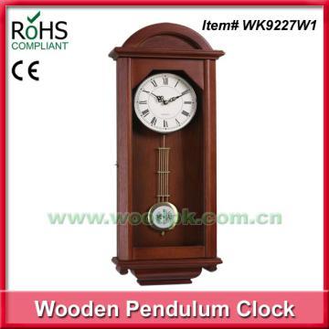 New design wooden wall clock with pendulum