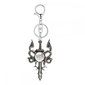 Vintage Twin Dragon Sword alloy keychain