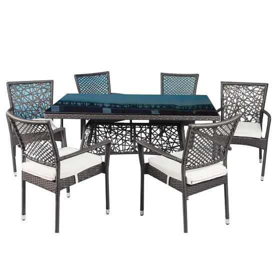 Modern Outdoor Rattan Dining Set with Chairs for Garden