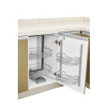 Two-tier soft-close kitchen organization storage basket