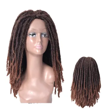 Hot Selling Premium Synthetic Afro Dreadlocks Braiding Hair Extension Wigs Lace Frontal Synthetic Faux Locs Crochet Hair Wigs