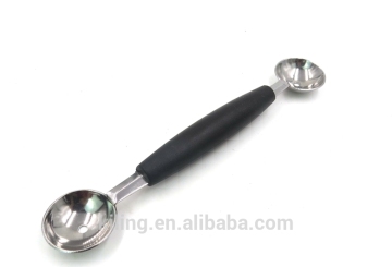double heads stainless steel ice cream spoon with plastic handle