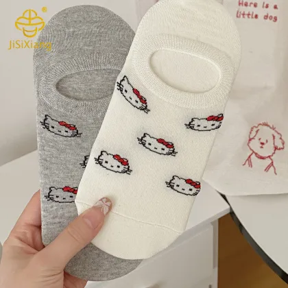 Korean version KT cat boat socks anti slip shallow mouth invisible socks