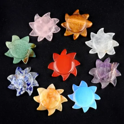 Red Jasper 30mm Hollow Plum Blossom Pendant & Ornament for Home Decoration Handmade Craved Stone Solar