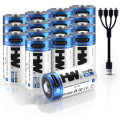 16PCS 3V RCR123A 2800mWh باتری لیتیومی قابل شارژ USB-C