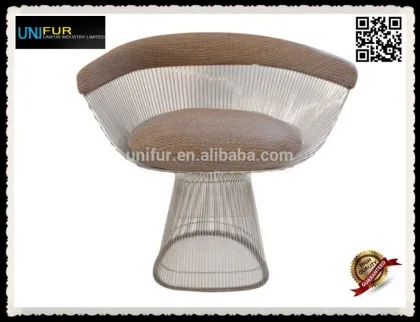 Replica Warren Platner upholstered back wire lounge Chair with cushion