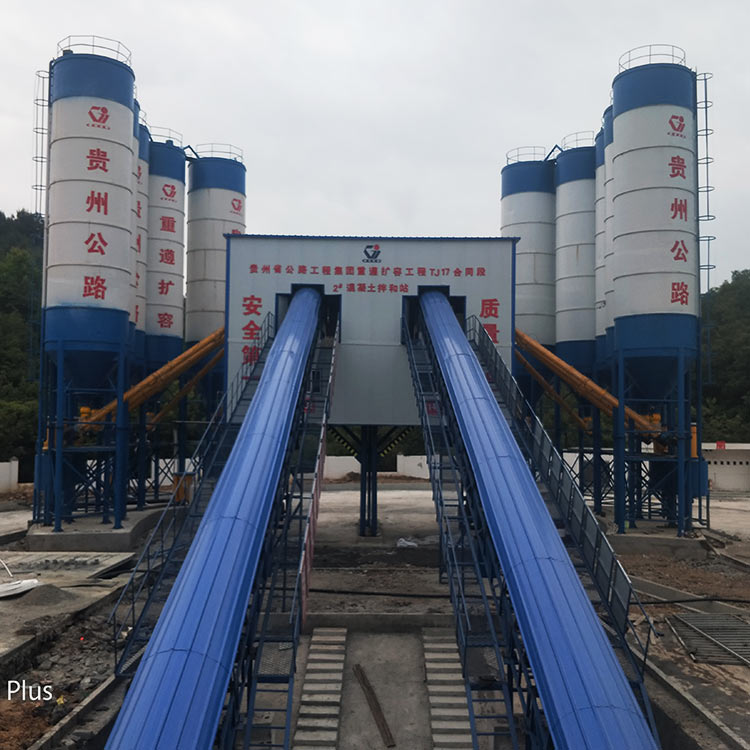 Ready simple modular stationary 90m3/h concrete mixing plant