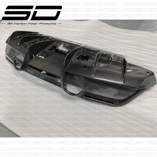 OEM Rear Diffuser Plain Weave Dry Carbon Fiber for Ferrari F8