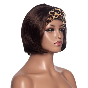Short Straight Bob Headband Wig Human Hair Wigs For Black Women Brazilian Straight Human Hair Wig Glueless Short Bob Human Hair