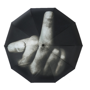 Hot Sale Auto Designer Umbrella with Middle Finger Logo - Waterproof and Sunshield C26-U3029