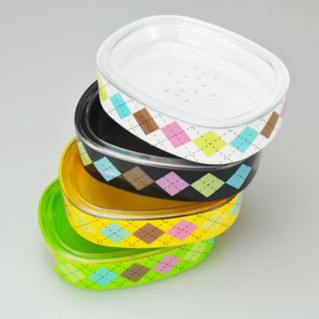 PS plastic soap dish with heat transfer pringting