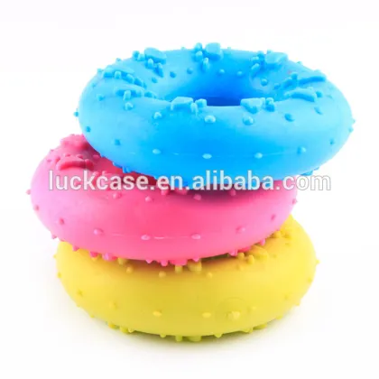 Fashionable Wonderful Quality Durable Silicone Circle Donut Pet Toy Dog Teethers