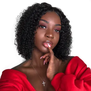 Curly Bob Lace Front Wig 100% Human Hair Short For Black Women Virgin Hair Wigs Curly Bob Wig
