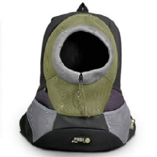 Olive Small PVC and Mesh Pet Backpack