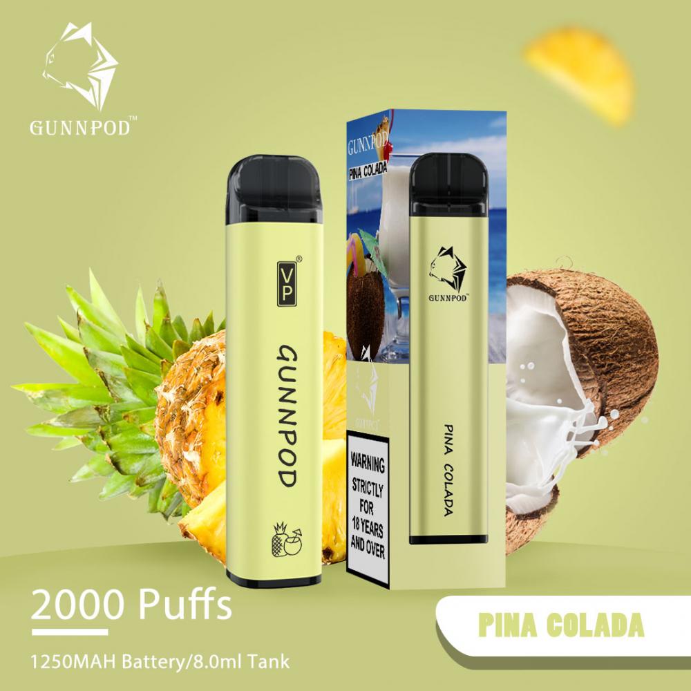 Gunnpod 26 Flavors 2000 Puffs يمكن التخلص منها