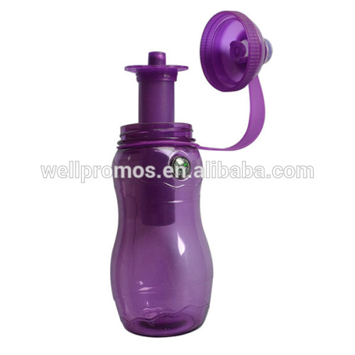 plastic water bottle with ice tube