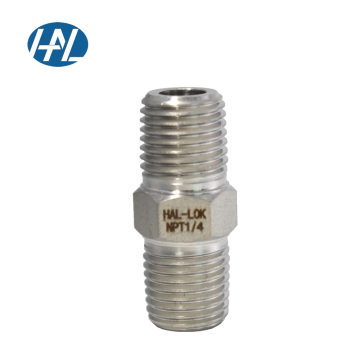 JIS मानक HAL-LOK SS316L कार्बन स्टील NPT HEX निप्पल गैस और तेल अनुप्रयोगों के लिए