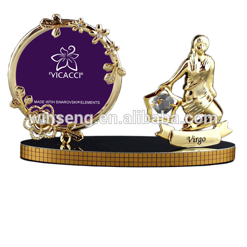 Good Quality 24K gold plated Zodiac Virgo 3x3" Photo Frame