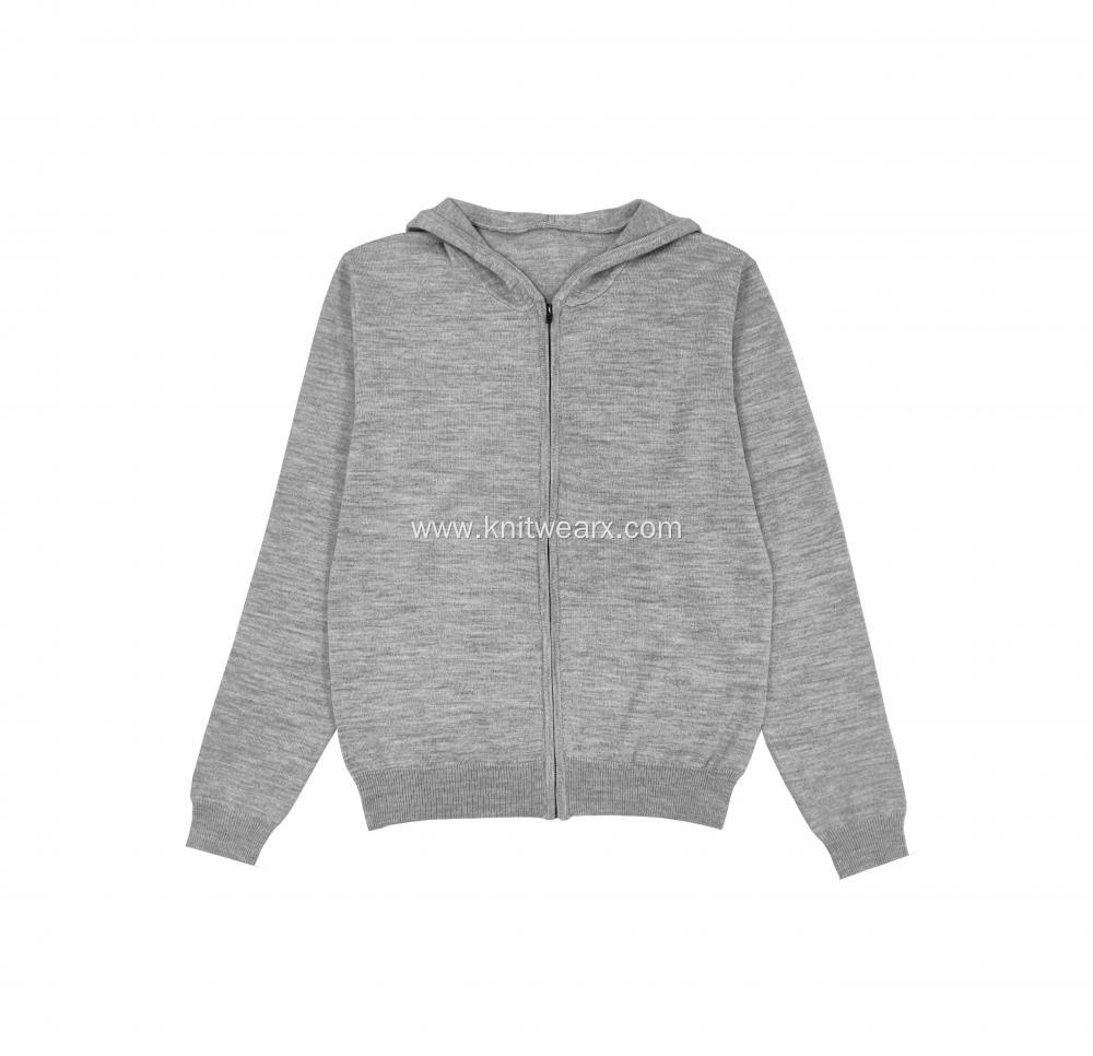 Men`s Basic Knitted Full Zip Hoodie