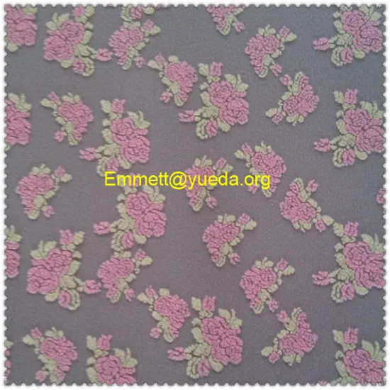 pink yellow grey flowers floral jcquard pattern woolen knit fabric