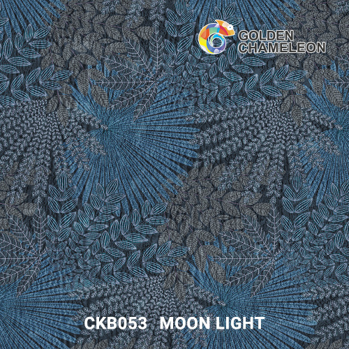 AM007 Digital printing finish Blue Leaf Embroidery