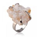 Cincin Wanita Drusy Crystal Gemstone Alami