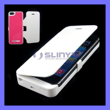 2800mAh External Charger Power Bank Lightning Leather Battery Case for iPhone 5 5s 5c with Cover