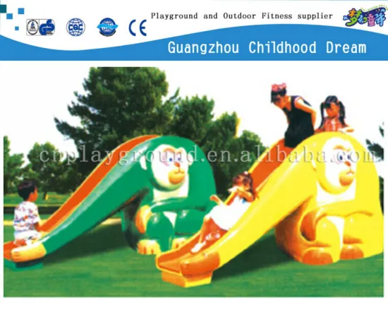 (HD-18805)Outdoor playground lovely monkey fiberglass slide