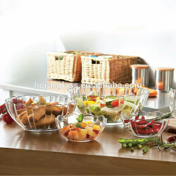 Steel transparent glass bowl salad bowl